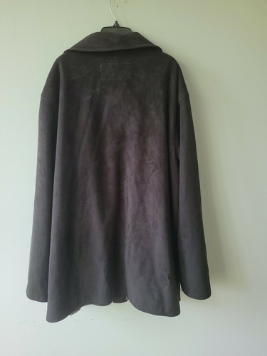 Perry Ellis Men's Black Suede Portfolio Faux Fur Lined Coat Jacket Size 3XT - Picture 3 of 5