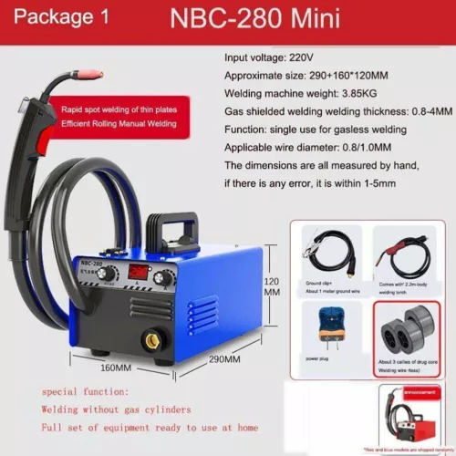 Máquina de soldadura láser pequeña de mano mini NBC-280 protección contra gas dióxido de carbono - Imagen 1 de 9