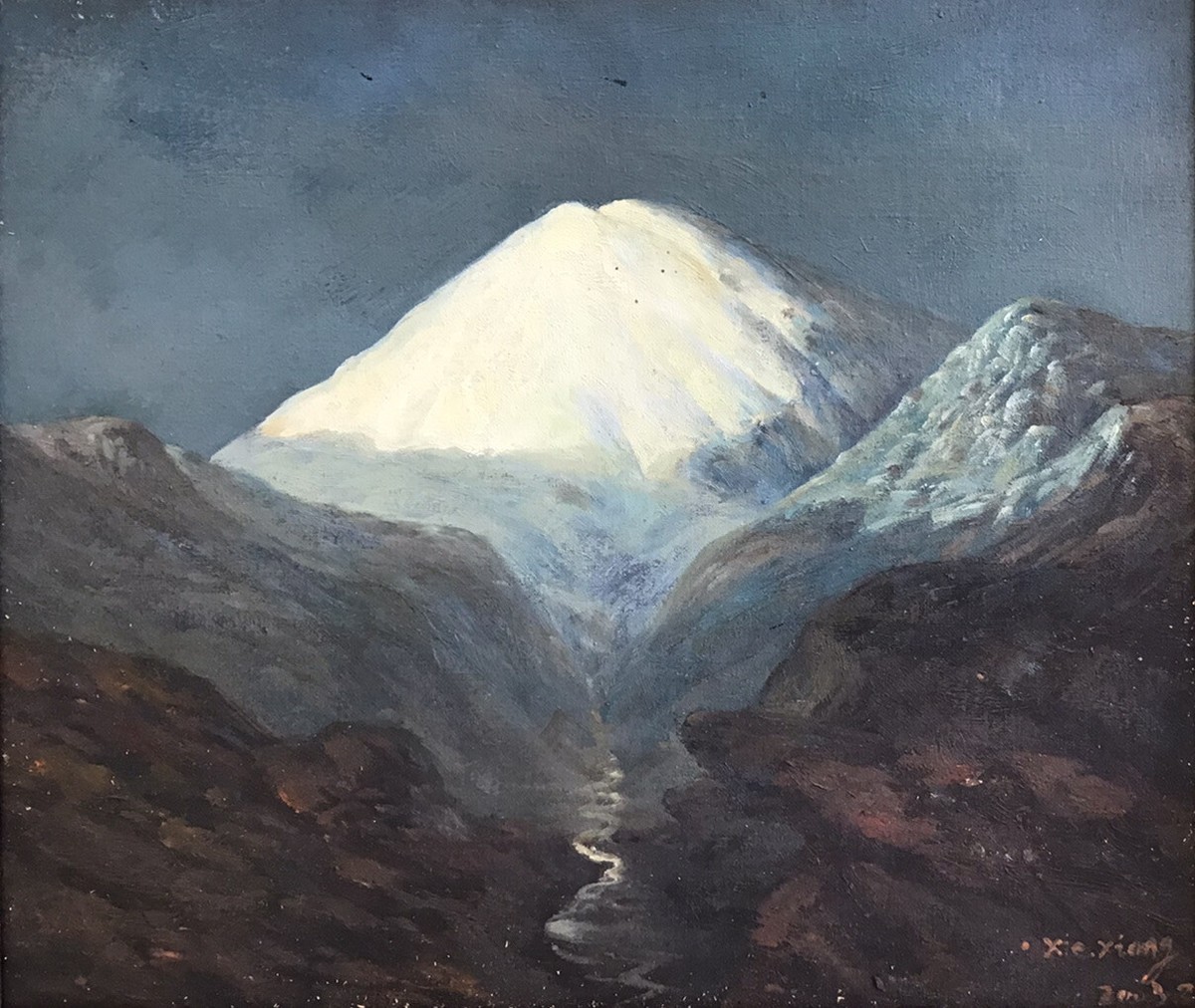 Singapore Artist Oil Painting by Shang Die Xiong, Mountain 2003 18
