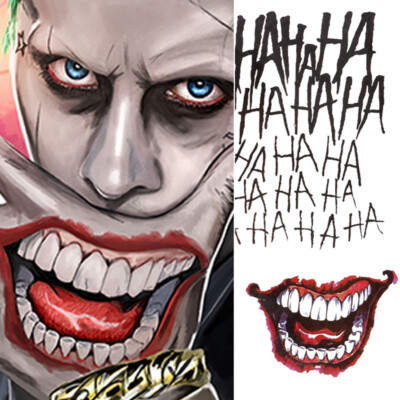 Temporäres Tattoo SET Joker Batman Horror Karneval Halloween Fasching Fasnacht