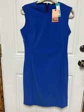 NWT Of / Mercer Bedford Blue Sheath Dress Career  Work Womens Size 8