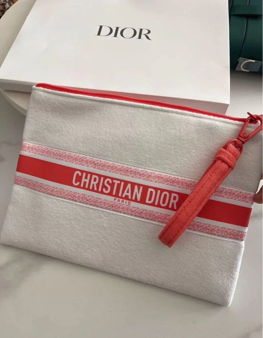 Sac pochette Christian Dior pile blanc remorque orange avec boîte 24 x 17 cm nouveauté