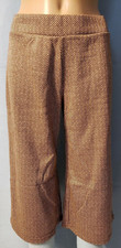 NEW Xhilaration Girl's Brown Ivory Gold Cropped Pants XL See Measurements