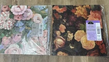 Vintage Hallmark Floral Gift wrap Lot Of 2 Wrapping Paper 4 sheet NEW In Plastic