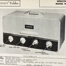 1947 Newcomb Amp Model H-10 Wire Schematic Service Manual Vintage Original