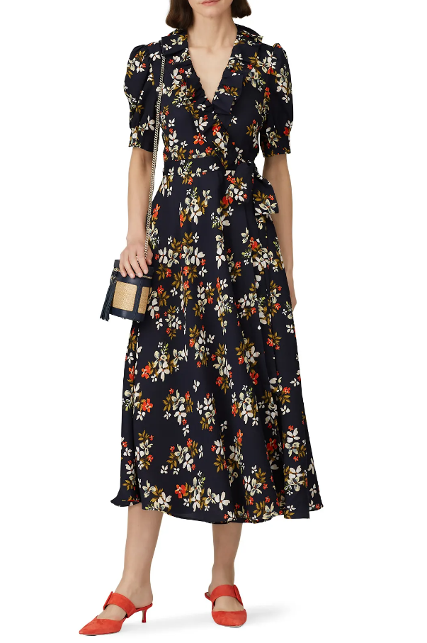 jill stuart one shoulder floral dress Monique Lhuillier Floral Draped One-Shoulder Column Gown, Night Skymulti, Women's, 8, One-Shoulder Gowns
