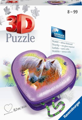 Ravensburger 3D Puzzle 11171 - Herzschatulle Pferde - 54 Teile - Aufbewahrungsbo