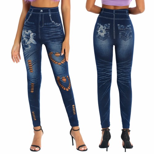 Fake Jeans Slim Fit Leggings Pants 