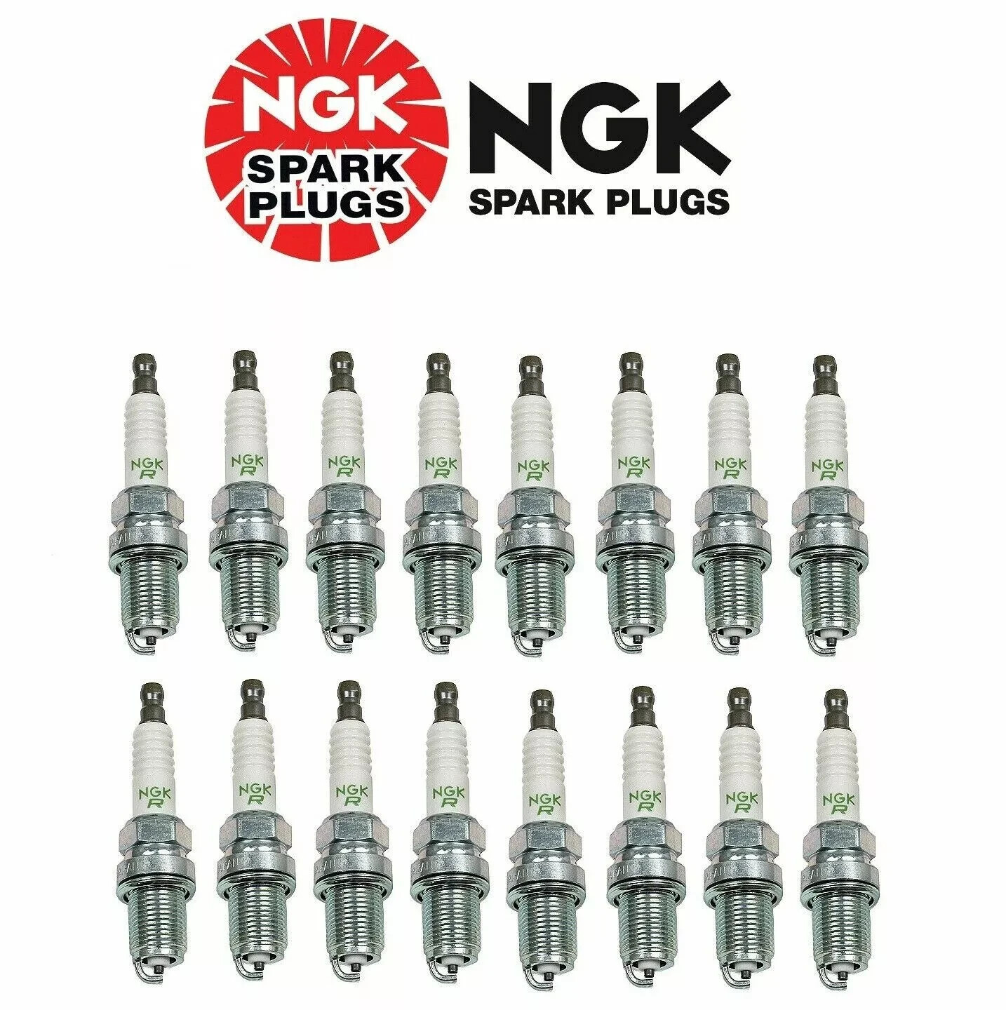Set of 16 Spark Plugs NGK V Power Resistor BKR5E For Kia Subaru VW Jeep Bentley