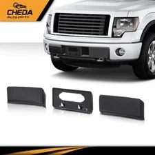 Front Bumper License Plate Bracket + Guards Pads Cap Fit For 2009-2014 Ford F150