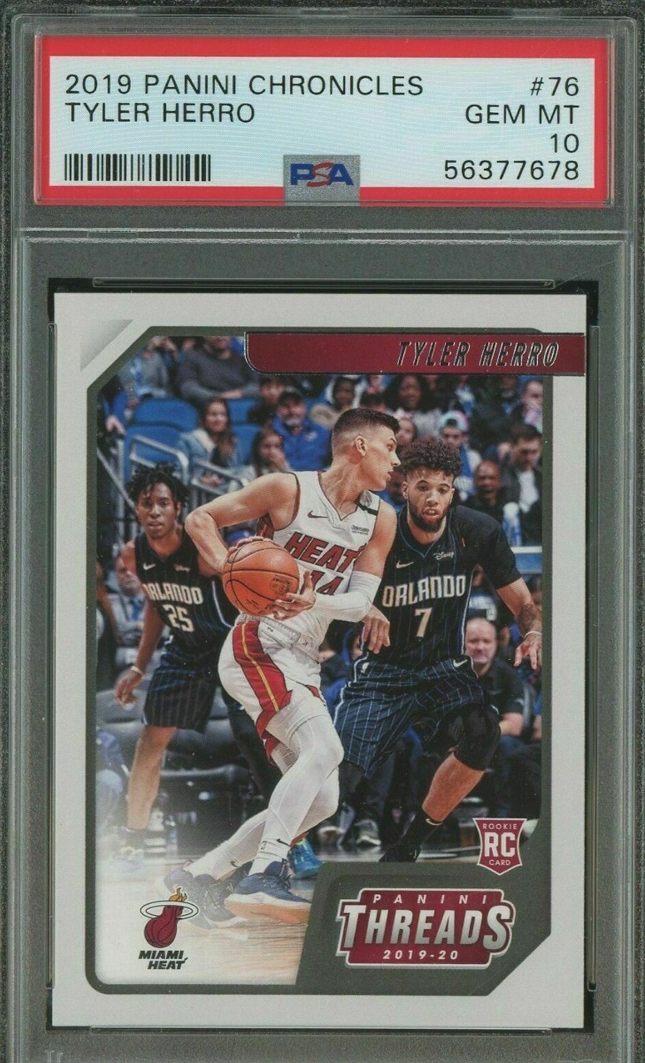 2019-20 Panini Chronicles Threads #76 Tyler Herro Heat RC Rookie PSA 10 🔥 Qty
