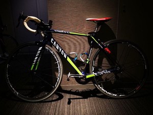 light blue road bike