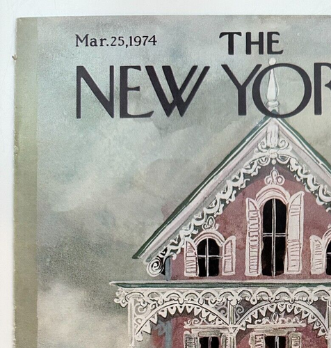 Vtg New Yorker Magazine Cover Only March 25 1974 Allen - Pink House Cape May - Picture 2 of 5