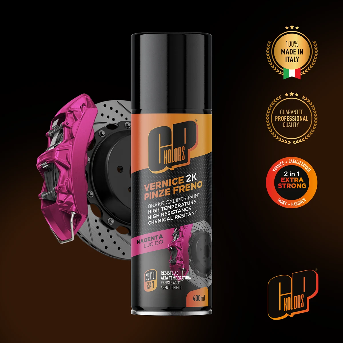 Vernice Spray Per Pinze Dei Freni, Resistente Al Calore, Colore Nero Satinato, Confezione Da 2 - Foto 2