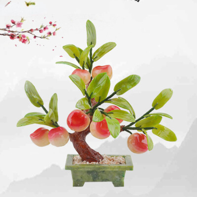 10" Exquisiter Jade Stein Pfirsichbaum Bonsai Dekoration Wohnzimmer  Glcksbaum | eBay.de