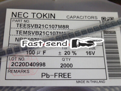 100pcs 3528 16V 100UF 107C B-Type SMD tantalum capacitor