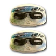 2 Polar Optics 51 Rec B Black Frameless ClipOns Sunglasses  W. Case