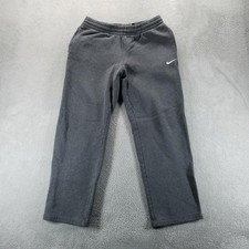 Nike Sweatpants Mens M Gray Fleece Straight Drawstring Pockets Gym Workout