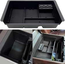 Center Console Organizer Tray Armrest Storage Box Black