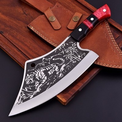SHARDBLADE CUSTOM HAND FORGED CARBON STEEL CLEAVER MEAT CHOPPER BUTCHER KNIFE