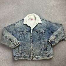 Levis Jeansjacke Erwachsene Large blau Sherpa gefüttert Acid Wash hergestellt...