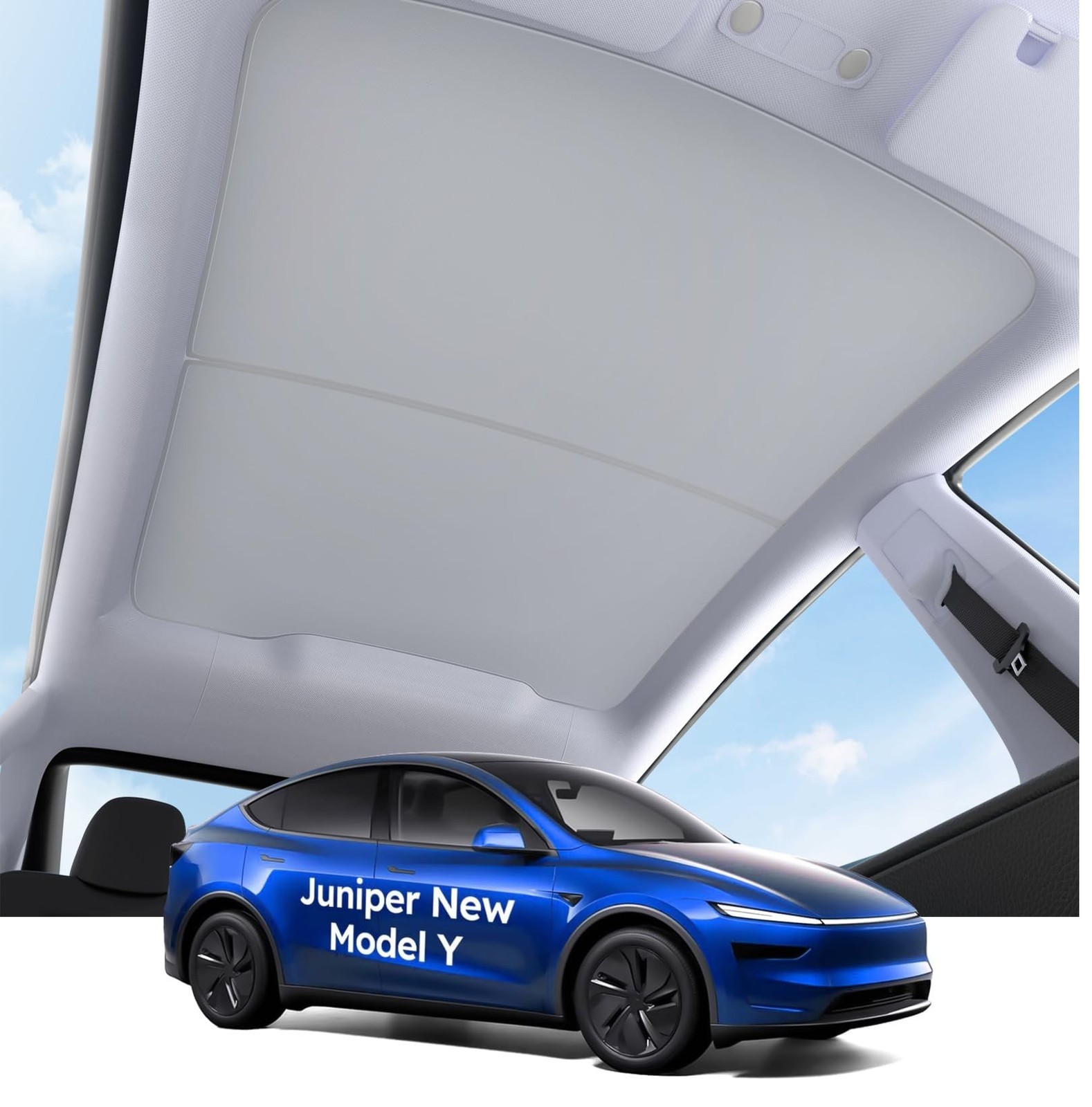 Tesla Model Y Sunshade Roof Never Sag Heat-Insulating, UV-Protective, Nano Ic...-image