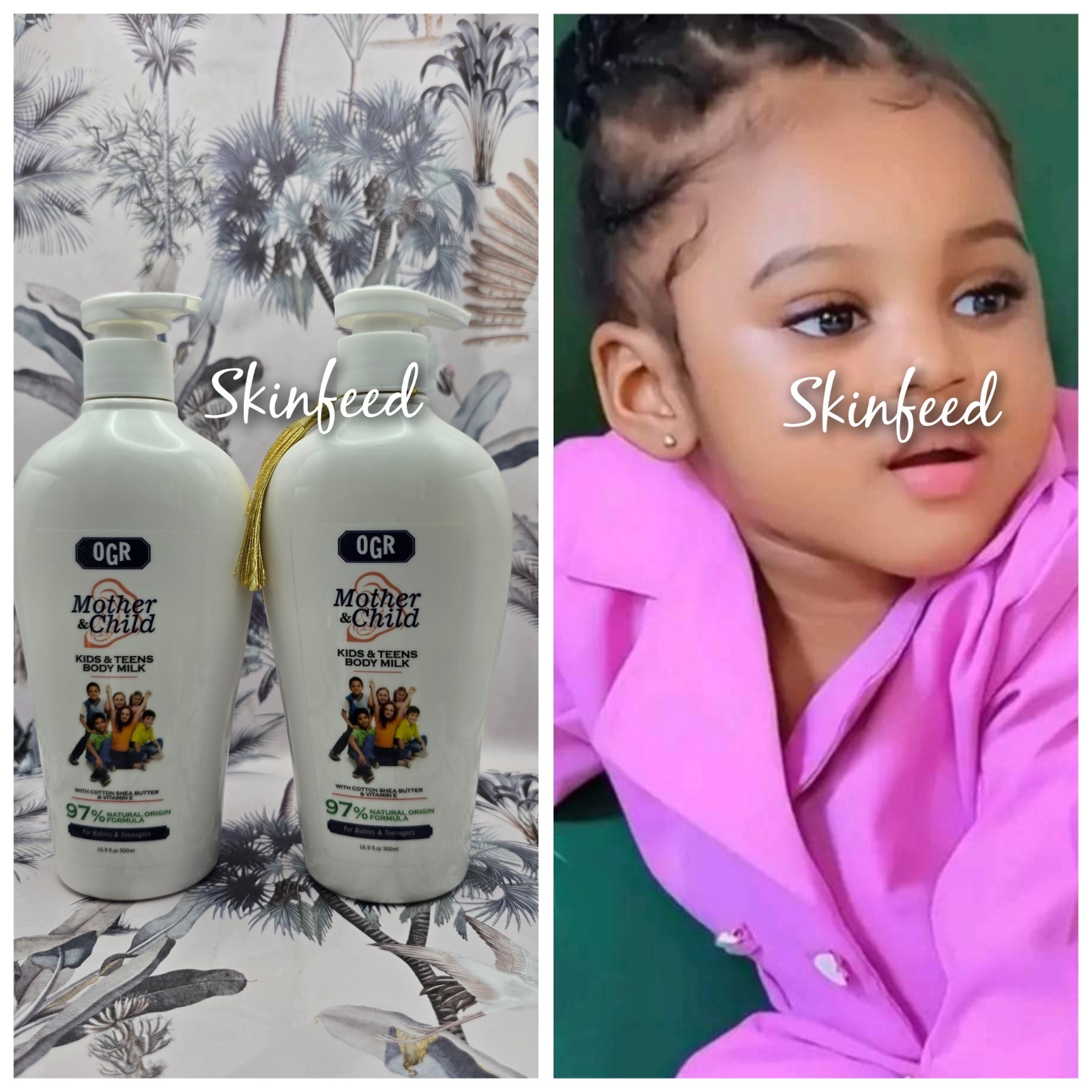 2X OGR Mother & Child Glowing Moisturizing Body Lotion for Kids & Teens - 2 Pack