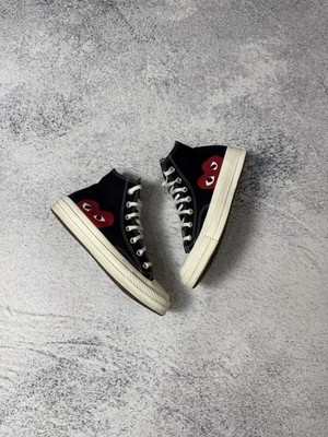 Converse x CDG PLAY Chuck 70 High Top Sneakers Black UK 5.5 EU 38 US 7.5 Womens