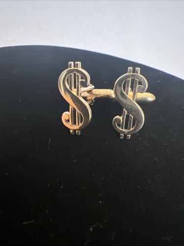 Swank Goldtone Dollar Sign Cufflinks