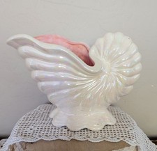 Vintage Seashell Planter Iridescent Pink and ...