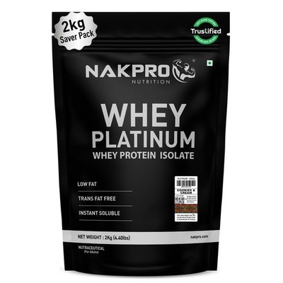 Nakpro Whey Platinum Protein Isolat Cookies And Cream Geschmack 2kg Pulver