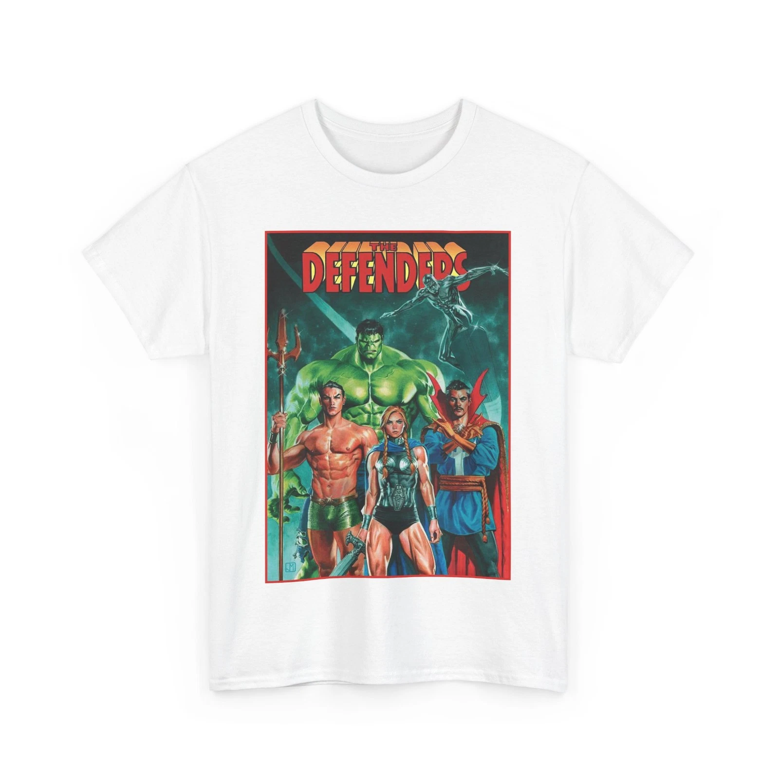 Defenders T-Shirt - Dr Strange, Valkyrie, Hulk, Namor, Silver Surfer - Marvel