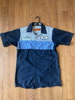 #ad #ad Vtg 80#x27;s Red Kap Men Blue Embroidered HONDA Work Wear MECHANIC Auto Shop Shirt $75.00