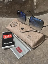 Ray-Ban Rb1971 Square Black Frame Sunglasses Blue Gradient Glass Lenses