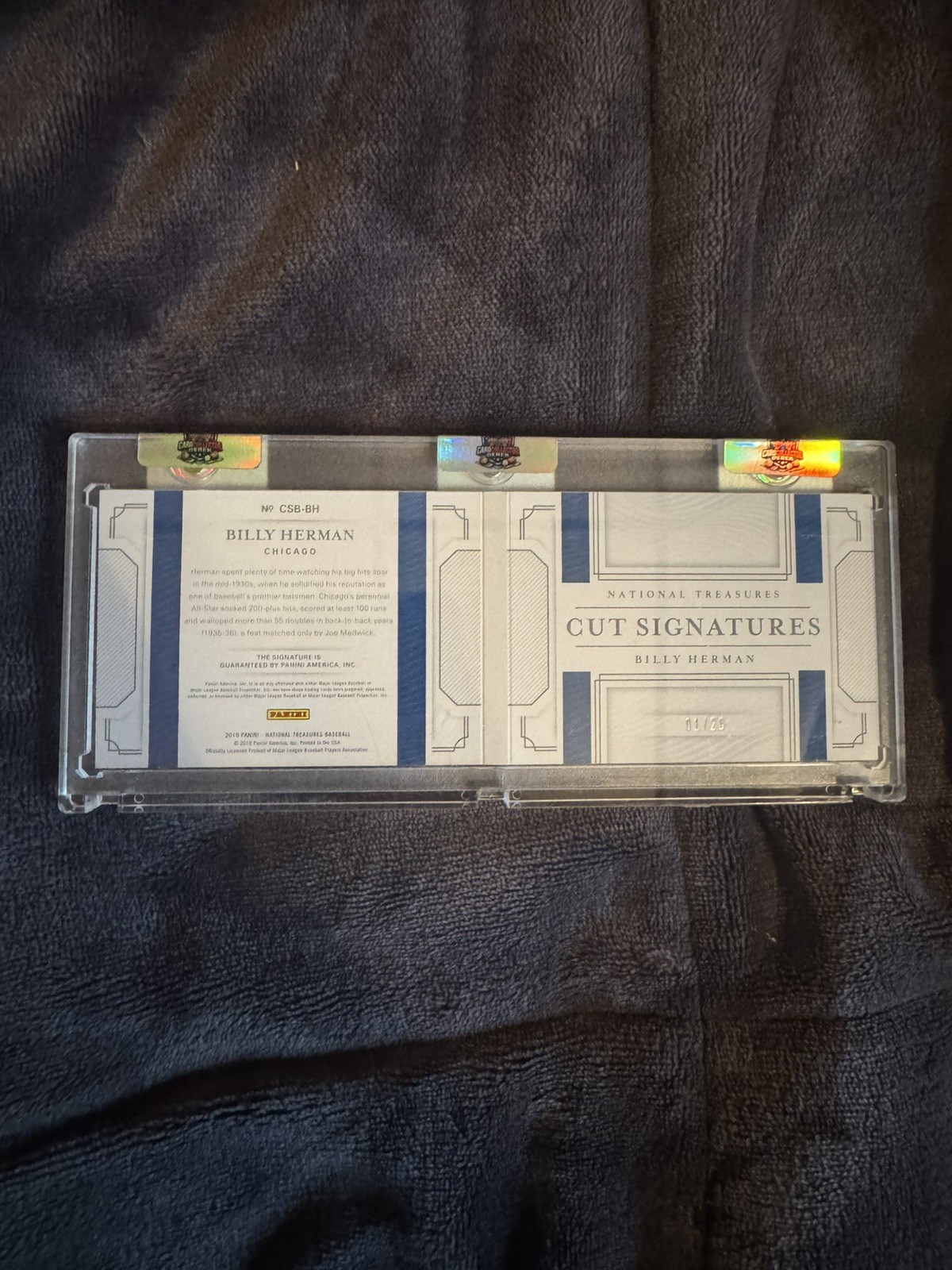 2019 National Treasures Cut Signature Booklets Billy Herman Chicago Cub Auto /20 view 5
