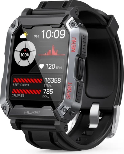 Military Smart Watch for Men(Call Receive/Dial)Rugged Tactical Fitness Tracker