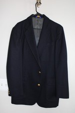 NAVY-BLUE PENDLETON 100 WOOL GOLD METAL BUTTON BLAZER JACKET sz 42L sport coat