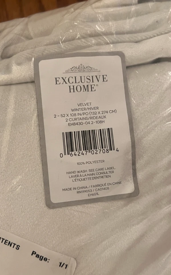 Target Exclusive White Home Velvet Curtains 2 Panels, 52" x 108" Brand New - Image 3 of 4