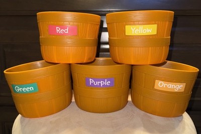 Learning Resources Farmer's Market Color Sorting 5 Bucket Basket Replacement Set