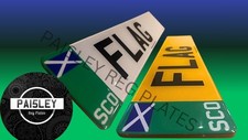 CHEAP PREMIUM QUALITY NUMBER PLATES  + 2D STANDARD FONT + EV SCOTLAND GEL FLAG