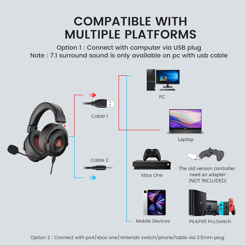 Audifonos Auriculares Gamer Gaming PS4 PC Xbox One Nintendo Switch Con Microfono - Afbeelding 6 van 12