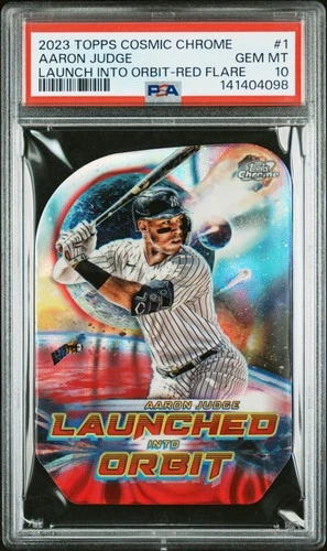Aaron Judge 2023 Topps Cosmic Chrome Red Refractor Launched Into Orbit /5 PSA 10