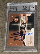 Manu Ginobli Signed 2002-03 Hoops Stars /299 