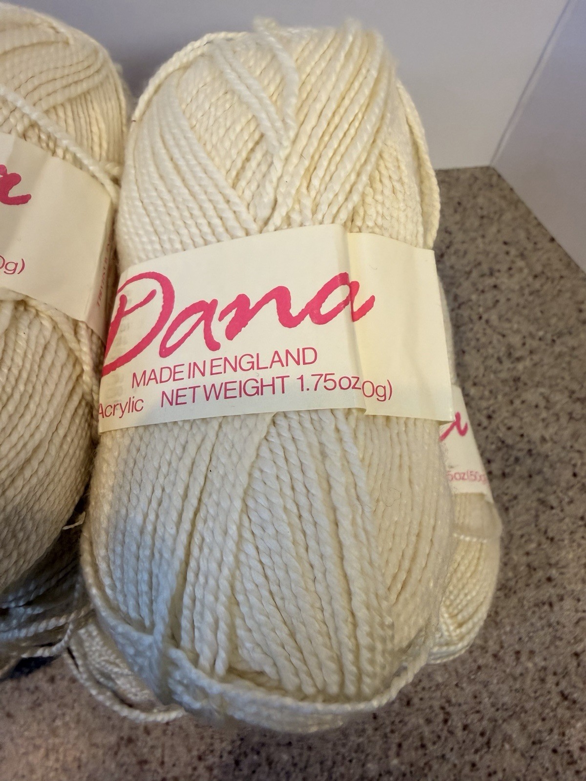 Large Lot Vintage Dana Cream Acrylic Yarn Made in England 16 Skeins (800g Total) - second product detail image