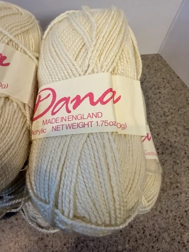 Large Lot Vintage Dana Cream Acrylic Yarn Made in England 16 Skeins (800g Total) image 2