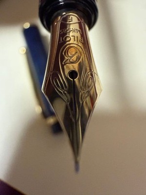 PILOT GRANCE Fountain Pen Blue Marble 14K Nib Authentic Ready to Use Now