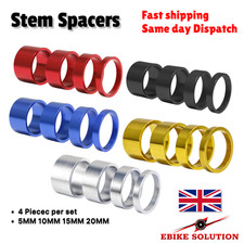 4 Pieces Headset Spacer Aluminum Alloy Handlebar Stem Spacer Fit 1 1/8 Inch Stem