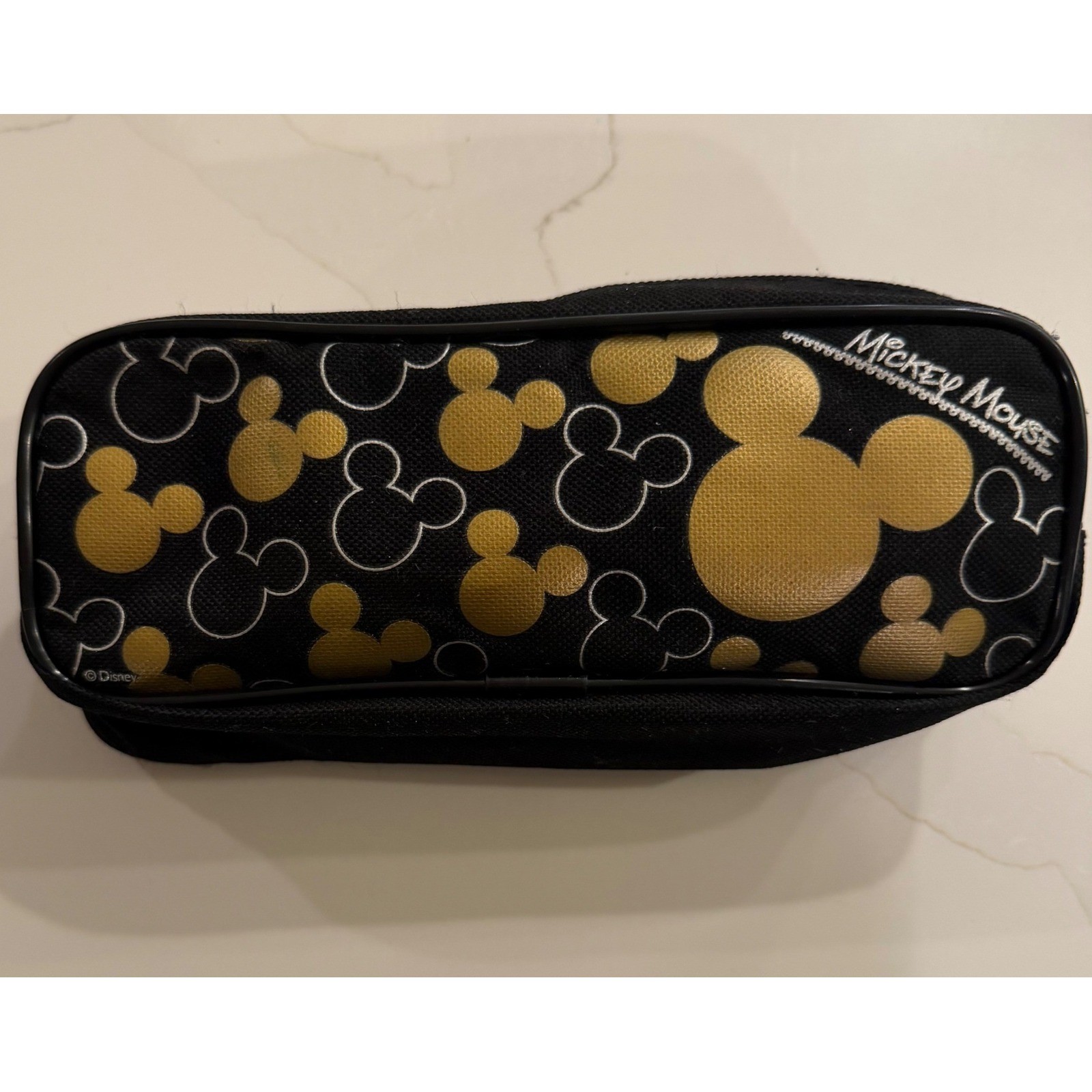 Case Pouch Black Gold Metallic Silhouette Zipper Bag