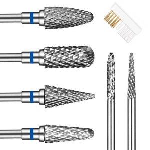 6 Pack Professional 3/32 Inch Nail Drill Bits Set Tungsten Carbide Cuticle - Picture 1 of 7
