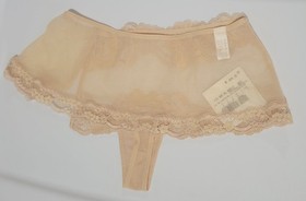 LA PERLA 32B Italia 1 XS camel SHEER & LACE bra & shortie  ELEGANCE set NWT